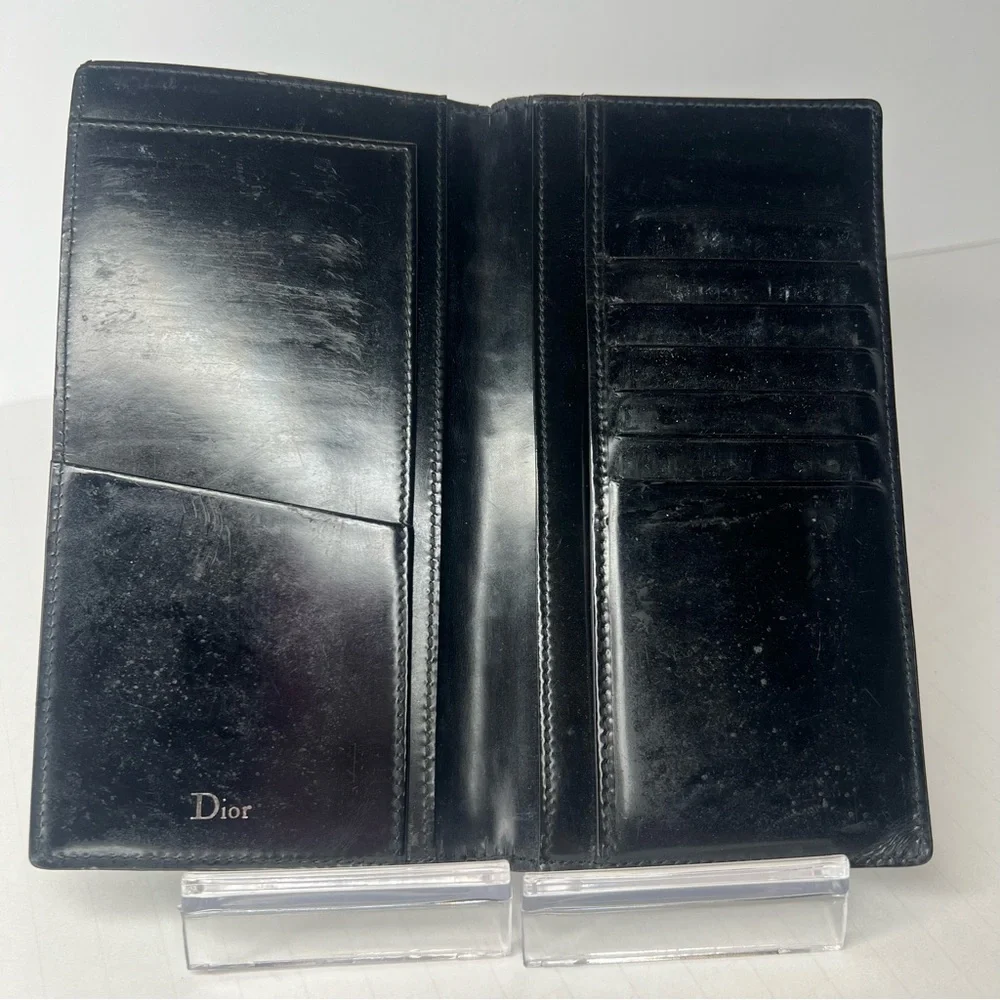 🖤Christian Dior | Vintage Black Bifold Horizontal Quilted Leather Long Wallet🖤